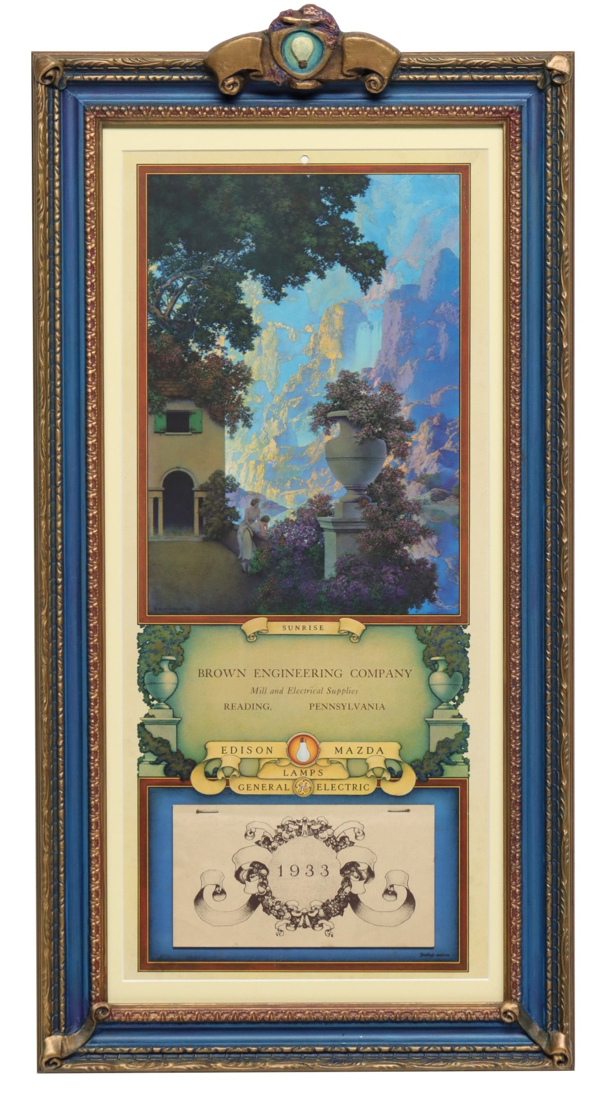 MAXFIELD PARRISH 'SUNRISE' CALENDAR FOR EDISON MAZDA (1 of 16)