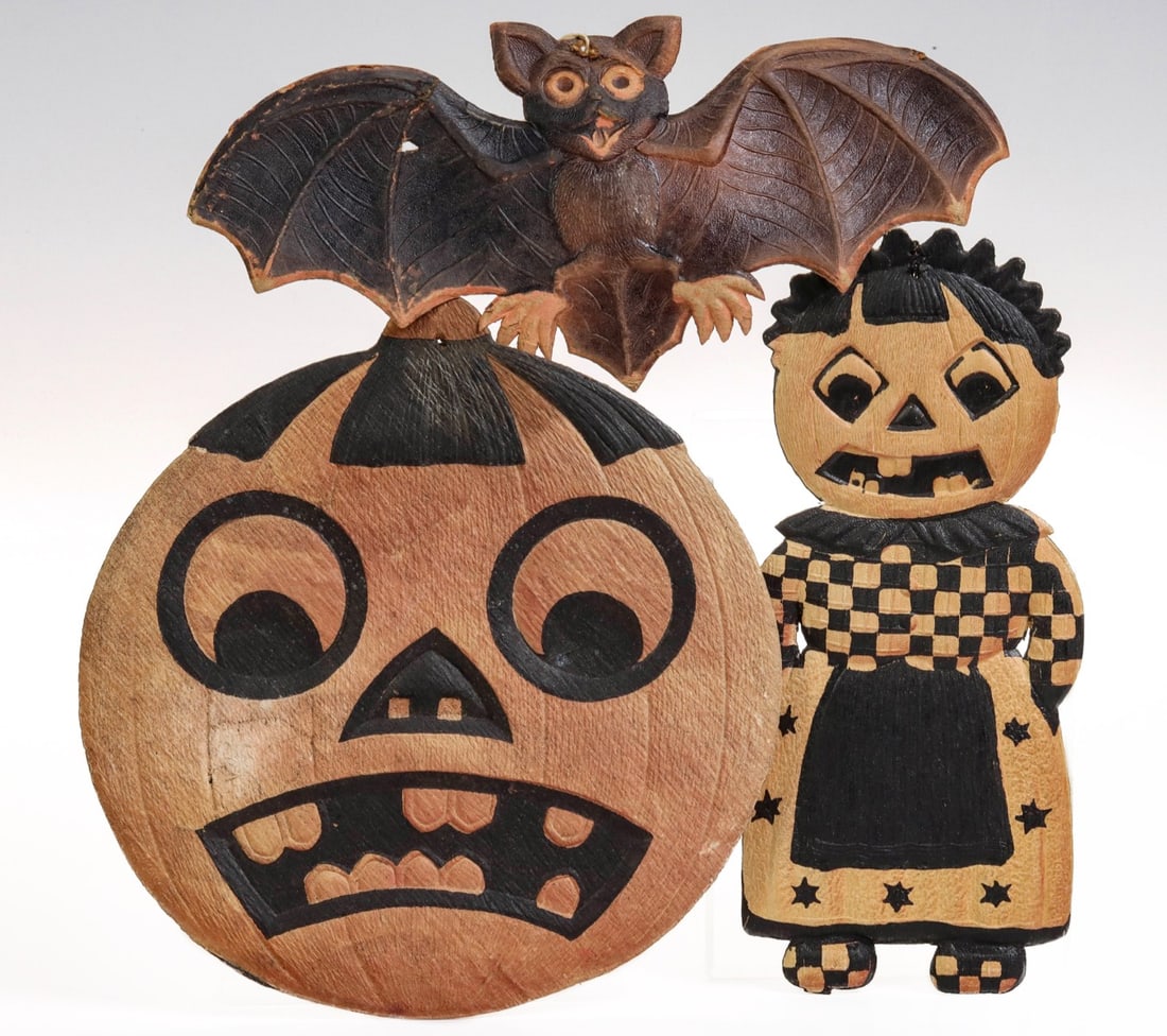 DIE-CUT EMBOSSED HALLOWEEN DECORATIONS MKD GERMANY (1 of 7)