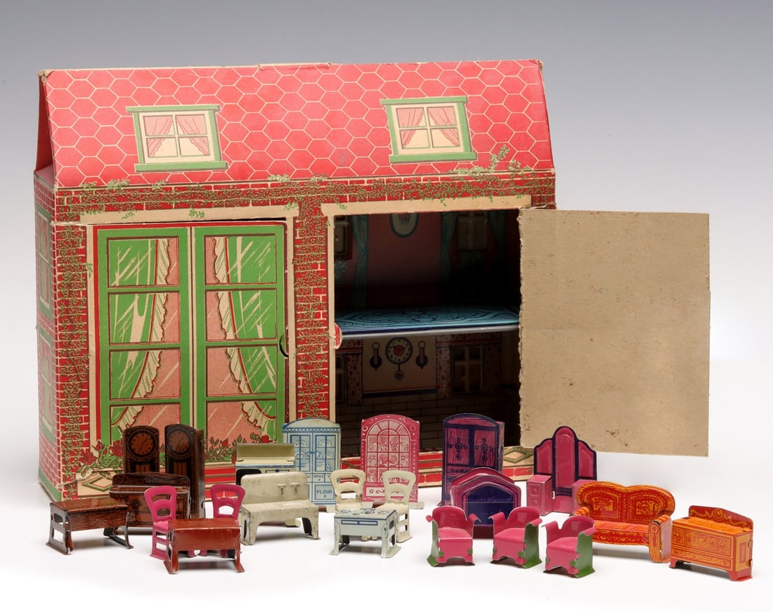 FOUR MARX TIN LITHO 'PLAYSET' GROUPINGS, ORIGINAL BOX (1 of 18)