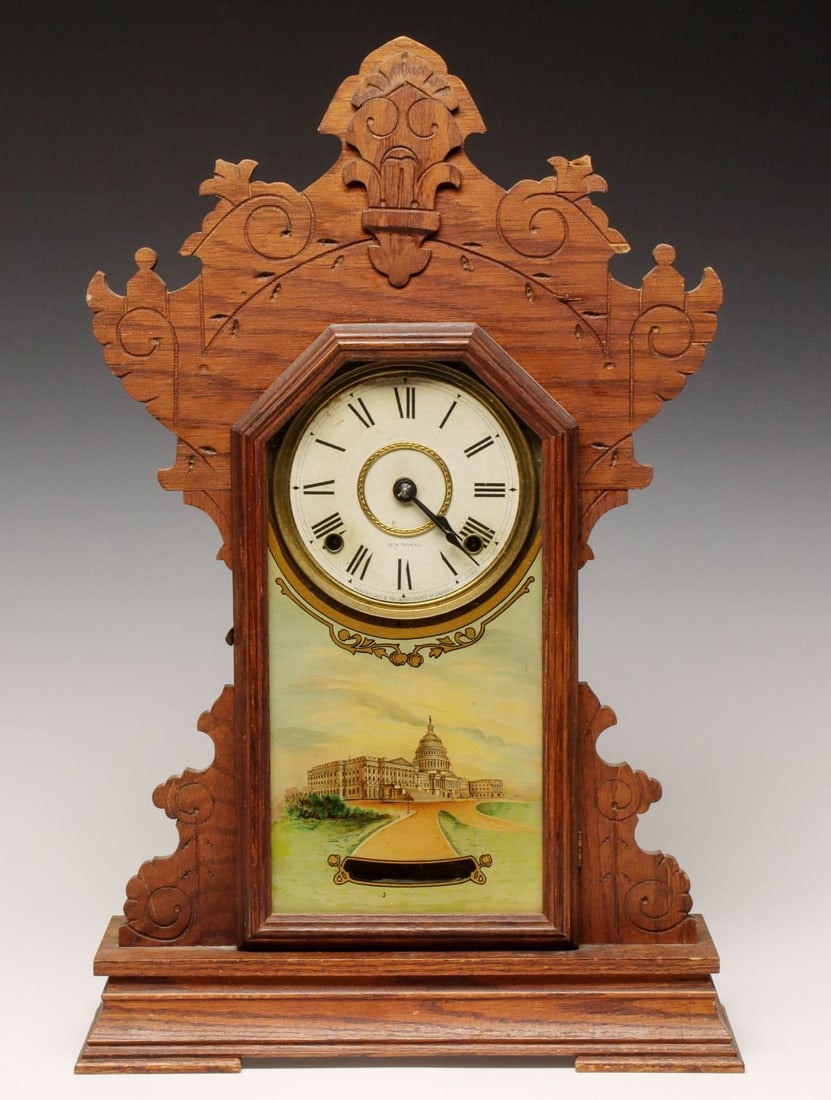 A SETH THOMAS KITCHEN CLOCK WITH U.S. CAPITOL (1 of 20)