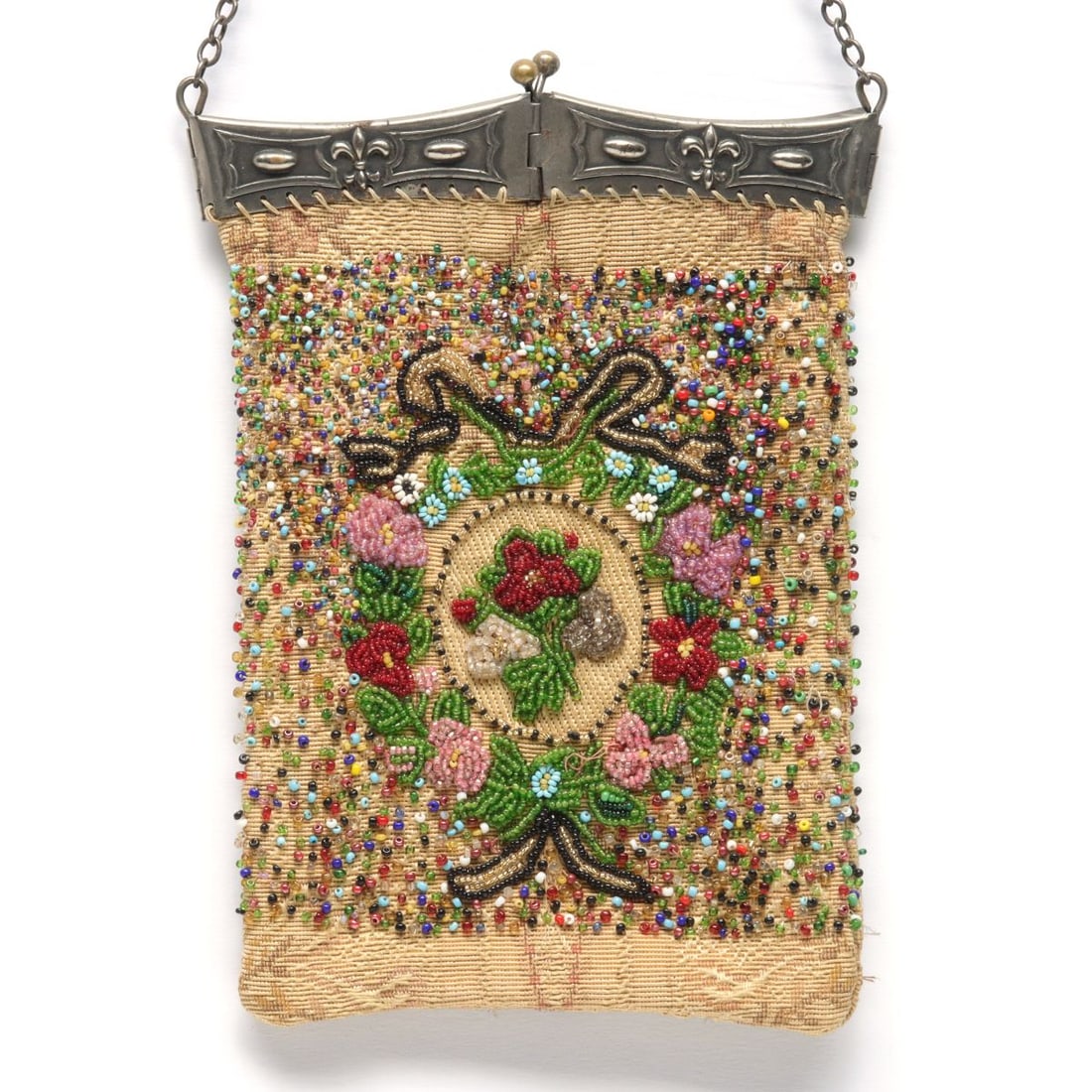 A PROFUSELY BEADED FRENCH TAPESTRY PURSE CIRCA 1920s (1 of 11)