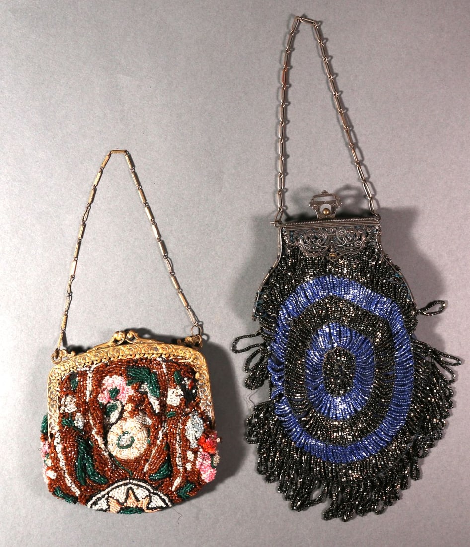FIVE ANTIQUE BEADED PURSES (1 of 6)