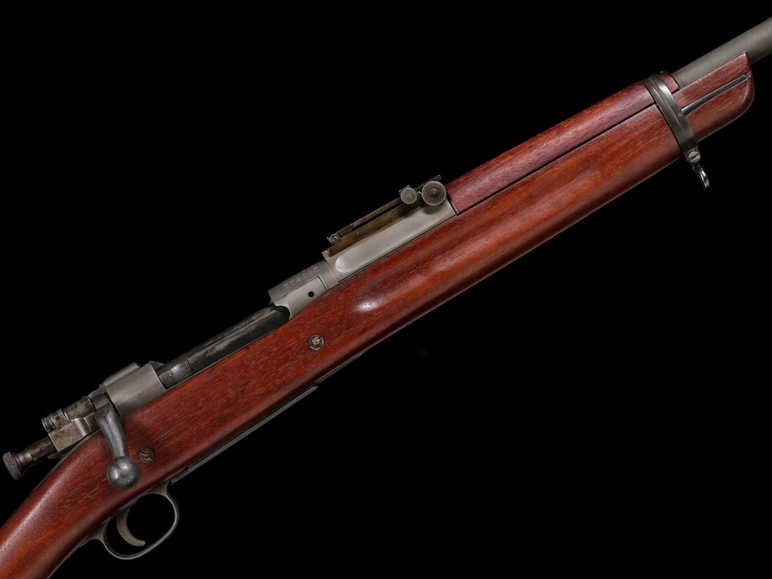 SPRINGFIELD 30-06 M1903 BOLT-ACTION RIFLE: Springfield 30 cal M1903 (serial #:1332583) Serial number places the year of production at 1929. The barrel is marked 'S A' with flaming bomb and '10-29' near the front sight. Straight-grip walnut sto