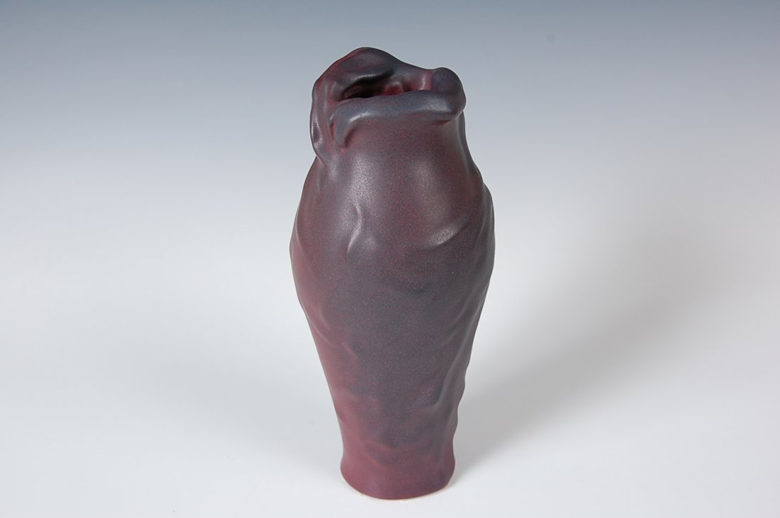 RARE MULBERRY VAN BRIGGLE POTTERY LORELEI DATED 1919: A very fine early example of this Art Nouveau beauty. Even, subtly shaded glaze with complete overall coverage, very clean example well cared for, dated 1919, measures 9.25 inches.