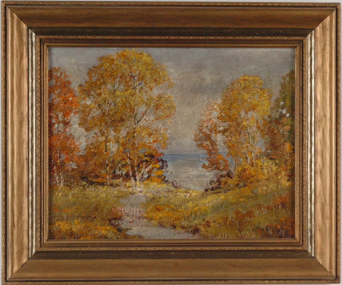 ERNEST T. FREDERICKS (1877-1959) OIL ON CANVAS: Oil on canvas, signed lower left, 11 x 14 inches, 15.5 x 18.5 inch frame. Listed in Davenport, Mallett, Curriers, Standard Art Guide.
