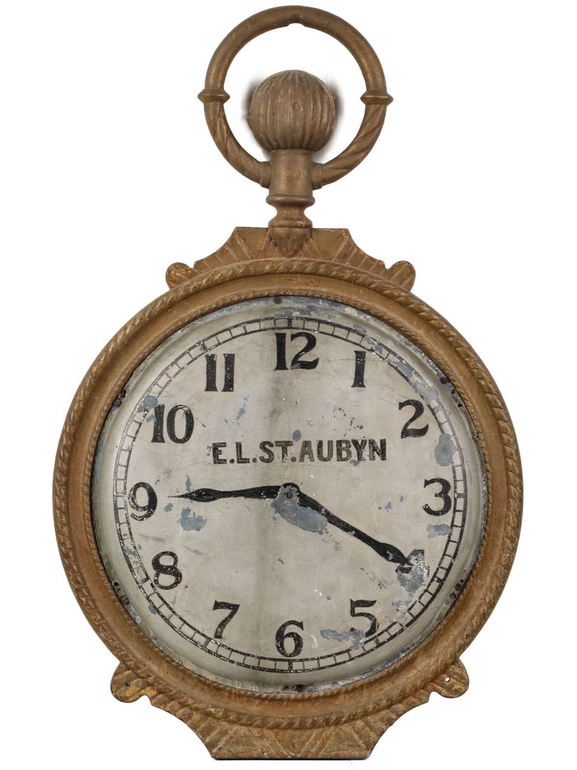 A CIRCA 1900 CAST IRON POCKET WATCH TRADE SIGN (1 of 13)