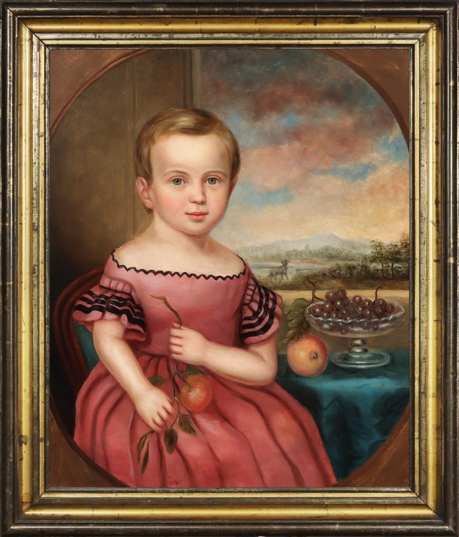 ATTR JACOB COX (1810-1892) PORTRAIT OF GEORGE THAYER: Jacob Cox (1810-1892) Portrait of George Thayer of Plymouth, Indiana Circa 1863 The work is unsigned. Supporting materials attribute the work to Indiana artist Jacob Cox who was known to paint in and