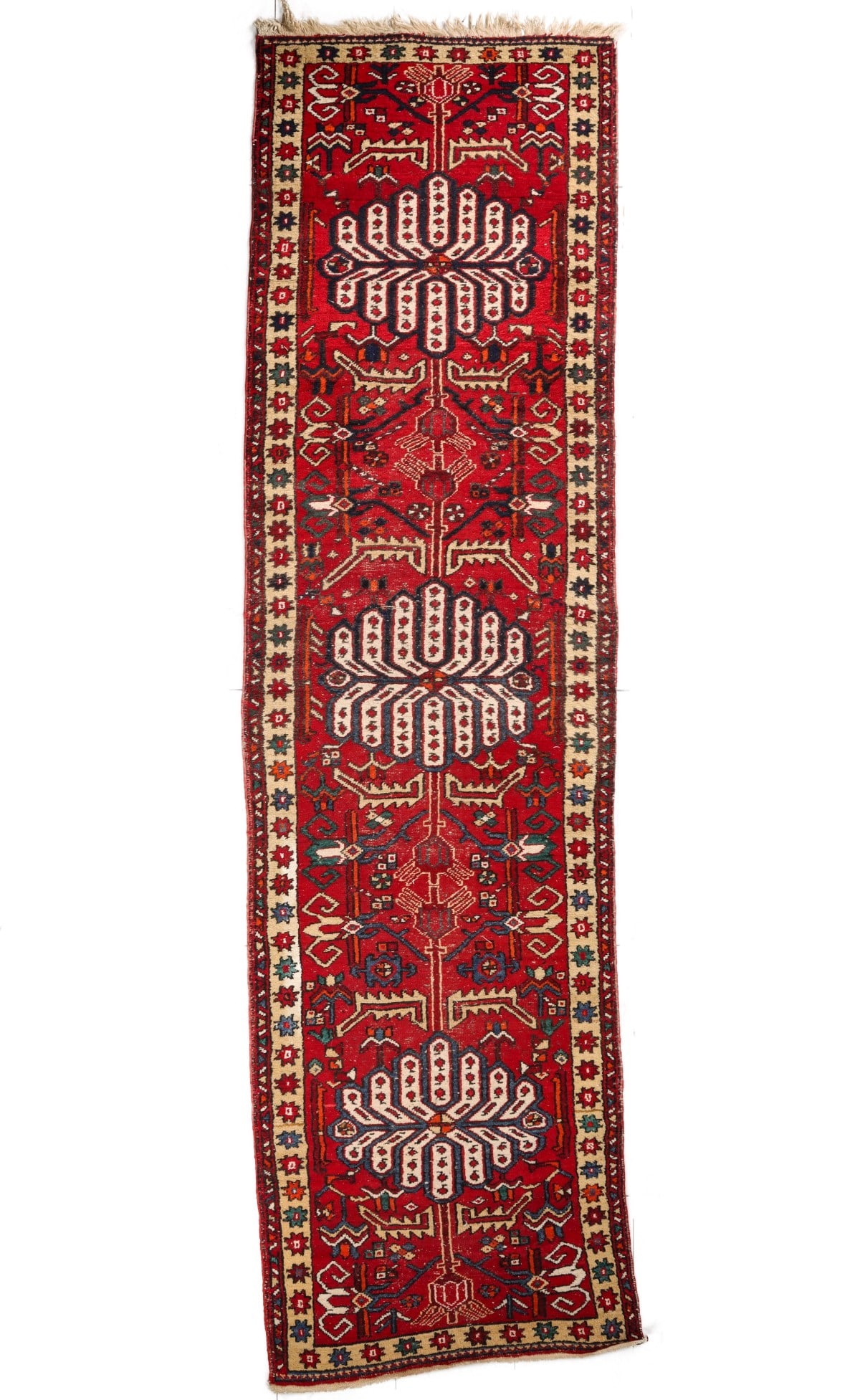A STRIKING LATE 20TH CENTURY CAUCASIAN HAND MADE RUNNER (1 of 9)