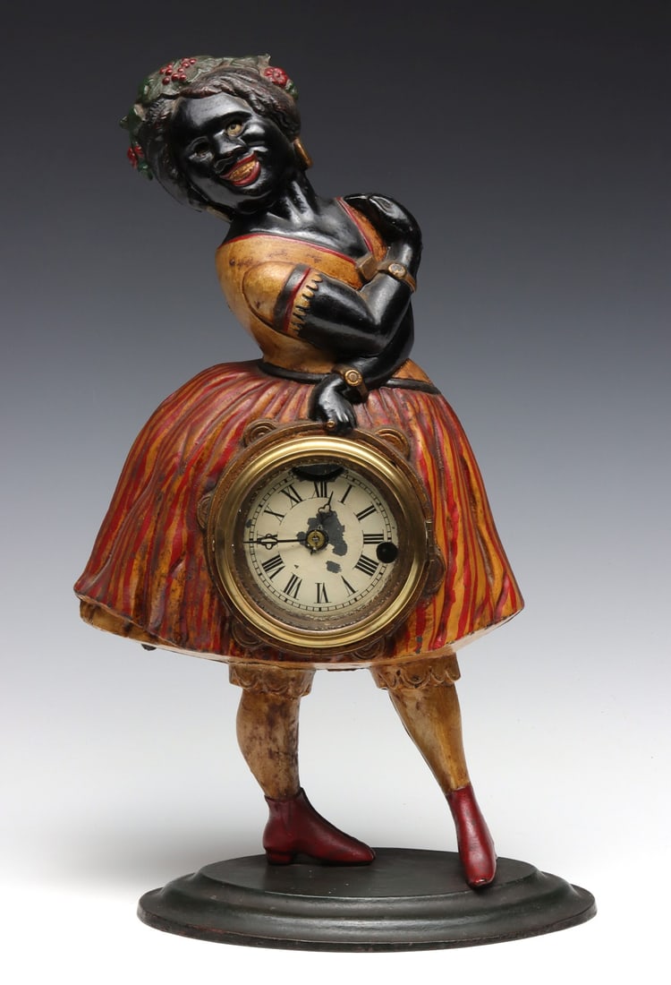 A BRADLEY HUBBARD CAST IRON BLINKING EYE CLOCK PAT 1859 (1 of 20)