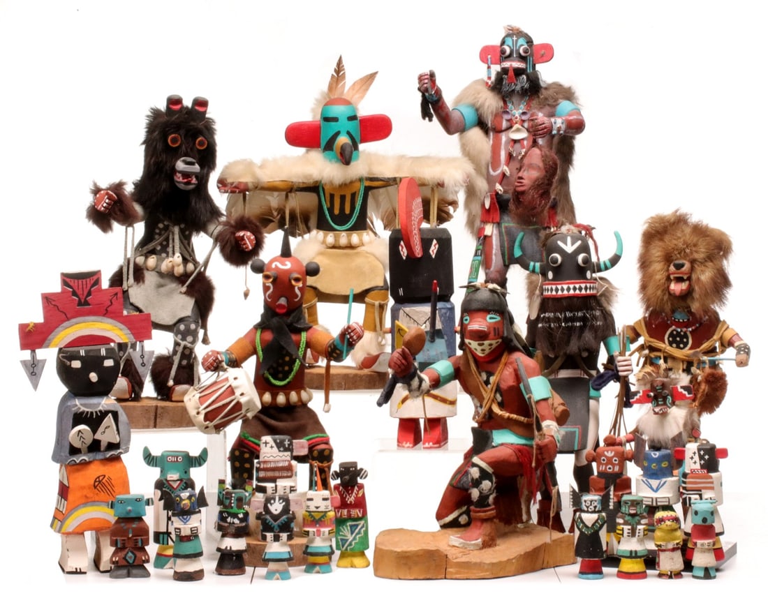 TWENTY FOUR LATE 20TH CENTURY CARVED KACHINA DOLLS (1 of 17)
