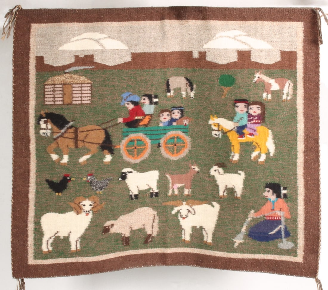 A SHIPROCK NAVAJO PICTORIAL WEAVING BY LUCY BENALLY (1 of 12)