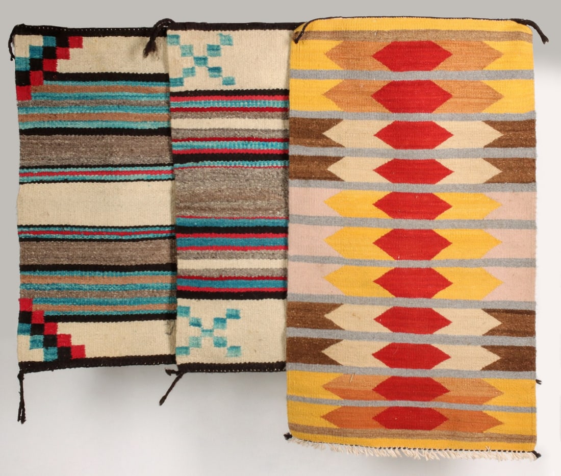 THREE LATE 20TH CENTURY NAVAJO SADDLE BLANKETS (1 of 10)