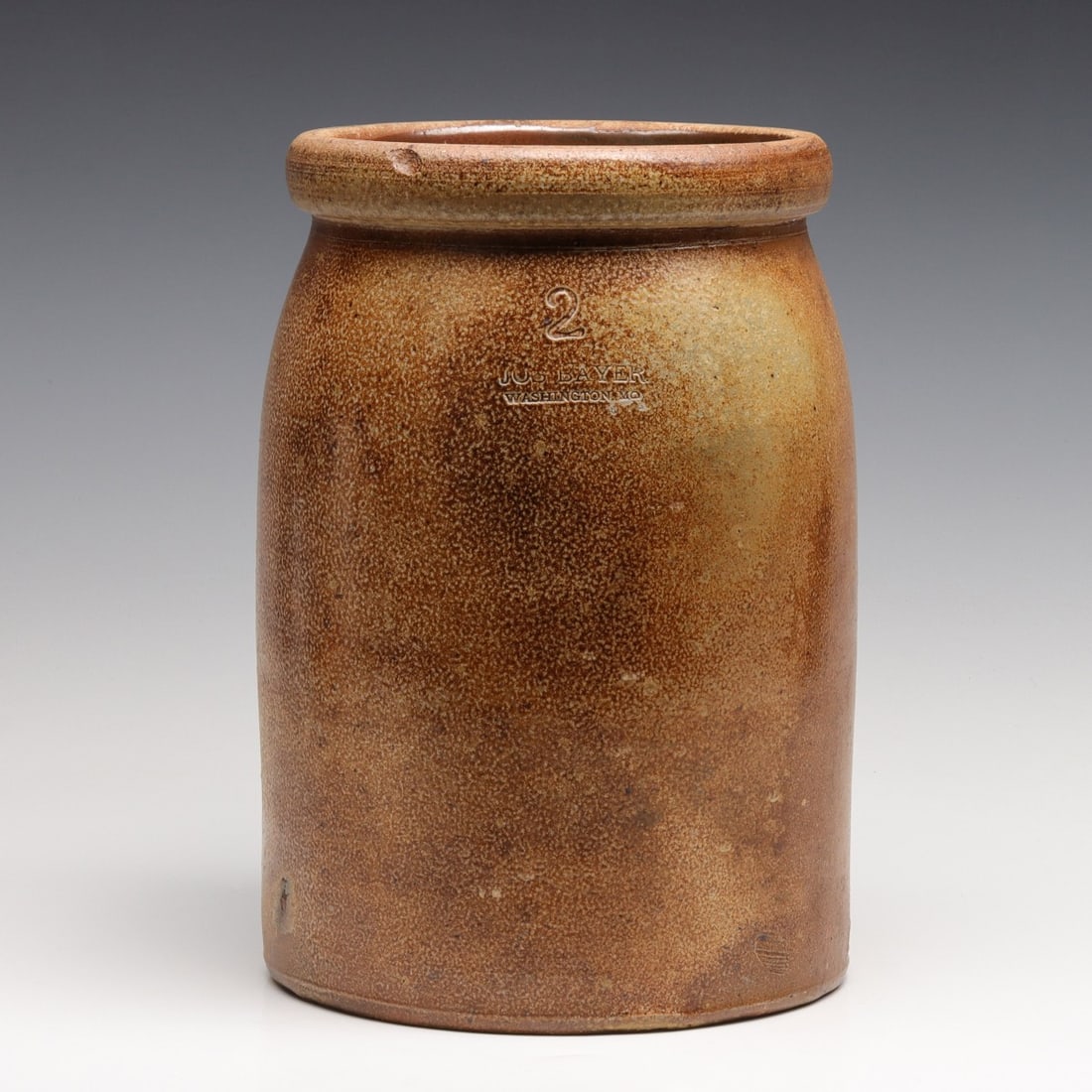 A STONEWARE JAR STAMPED JOS. BAYER WASHINGTON MO (1 of 12)