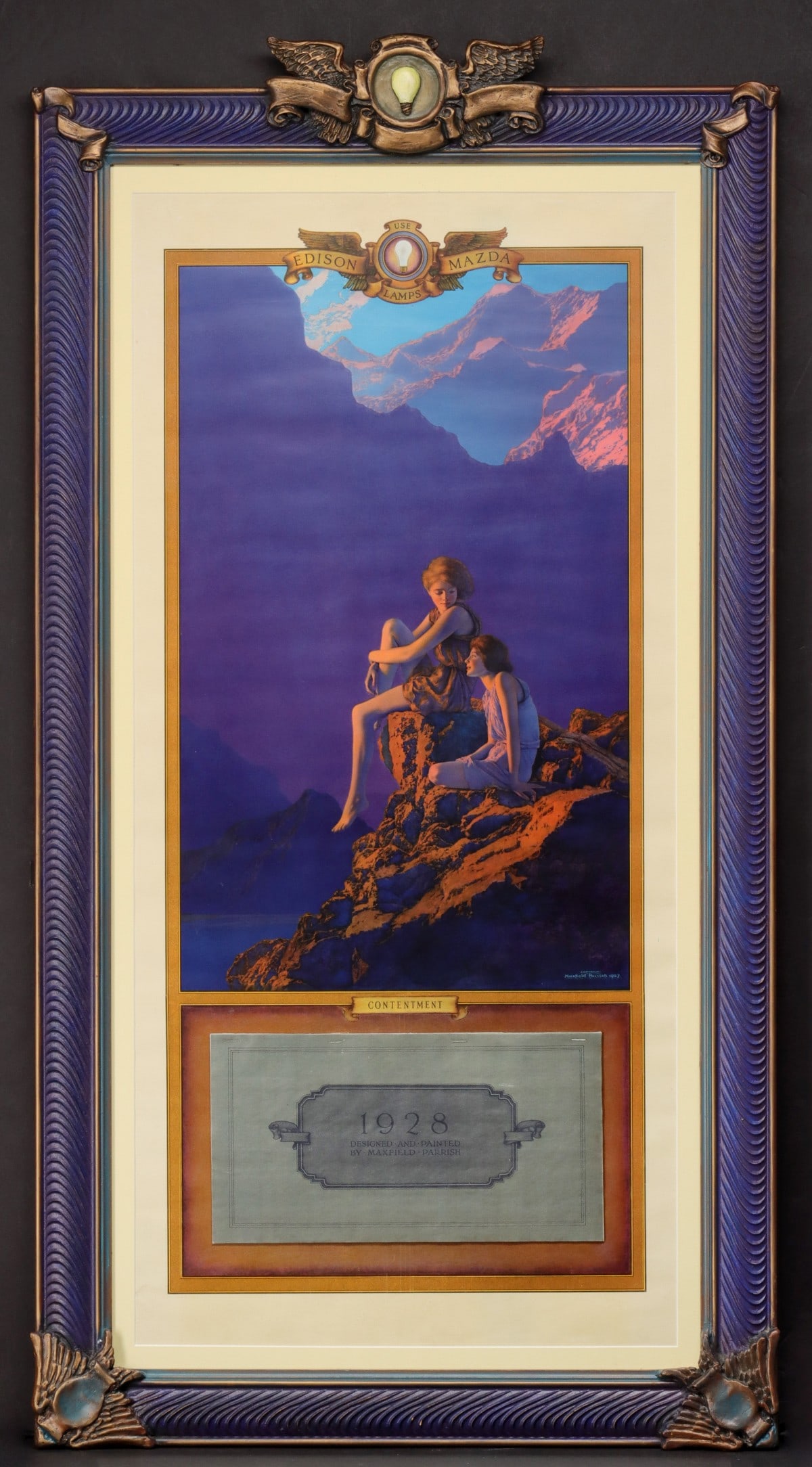 MAXFIELD PARRISH 'CONTENTMENT' LG.EDISON MAZDA CALENDAR (1 of 12)