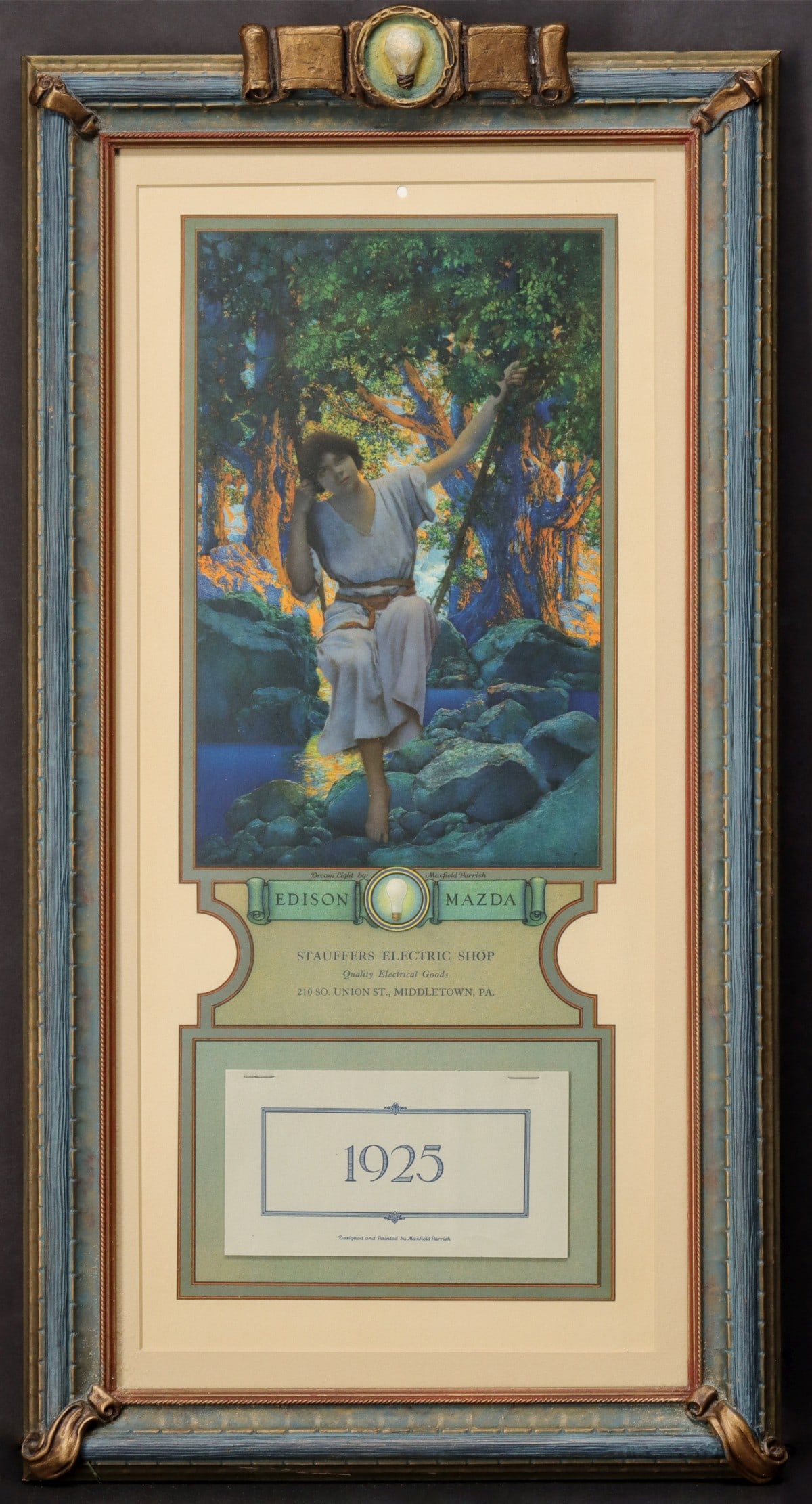 MAXFIELD PARRISH 'DREAM LIGHT' SM.EDISON MAZDA CALENDAR (1 of 12)