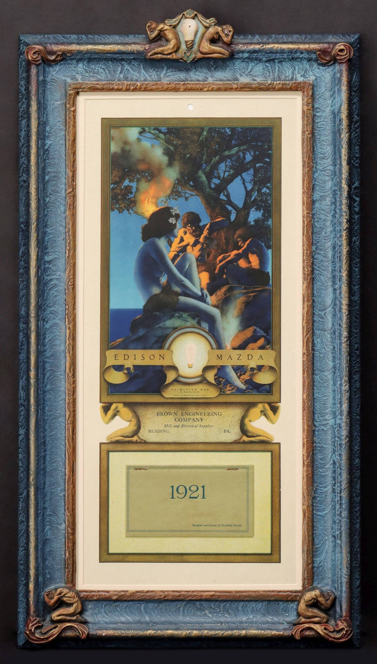 Maxfield Parrish 'primitive Man' Edison Mazda Calendar Auction