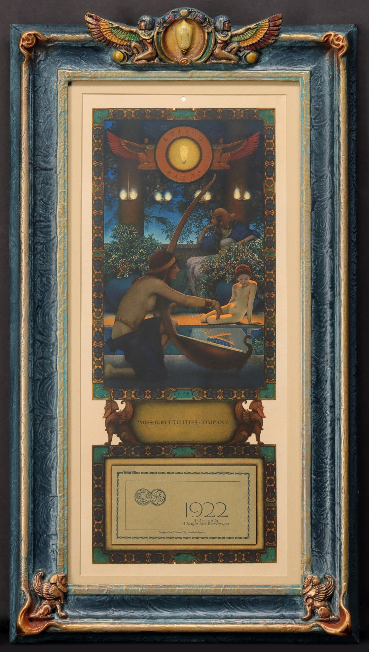 MAXFIELD PARRISH 'EGYPT' SMALL EDISON MAZDA CALENDAR (1 of 13)