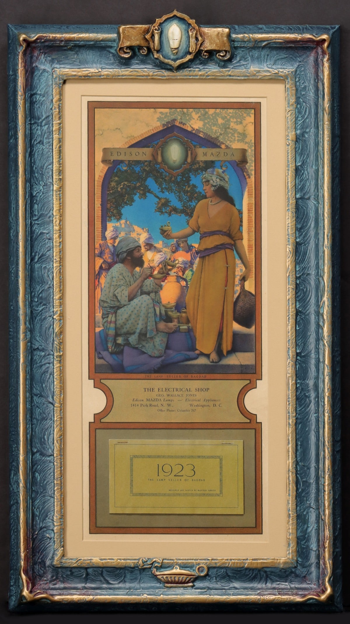 MAXFIELD PARRISH 'LAMP SELLER' SM.EDISON MAZDA CALENDAR (1 of 11)