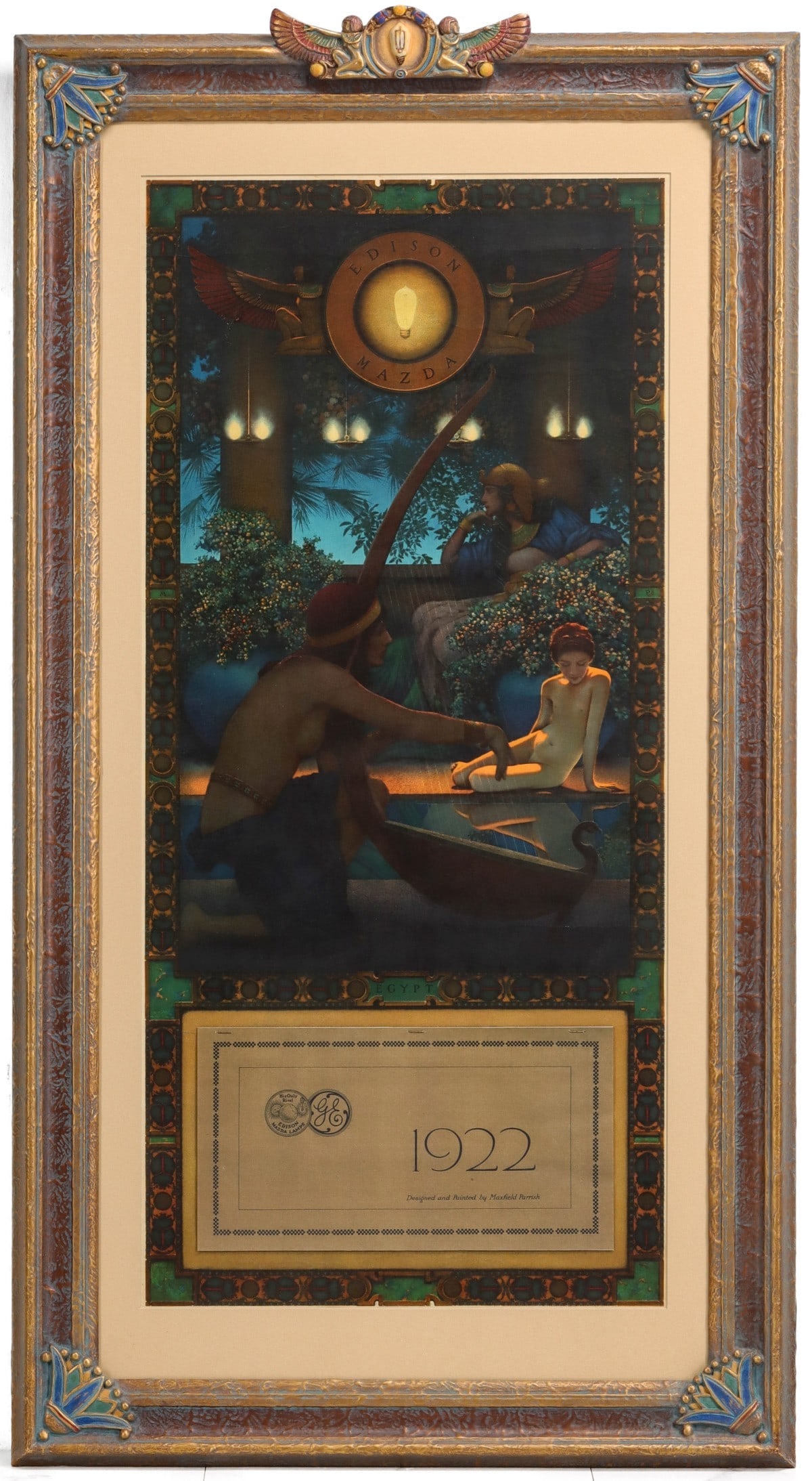 MAXFIELD PARRISH 'EGYPT' LARGE EDISON MAZDA CALENDAR (1 of 13)
