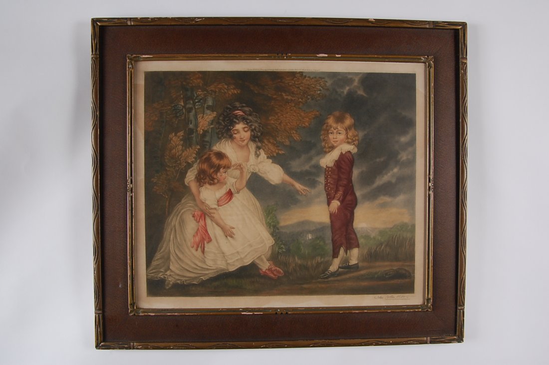 CIRCA 1900 MEZZOTINT PENCIL SIGNED JOHN COTHER WEBB: 14.25 x 17.5 inch image field, 21 x 24 inch frame.