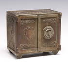 CIRCA 1890s TWO DOOR SAFE BANK WITH COMBINATION LOCK