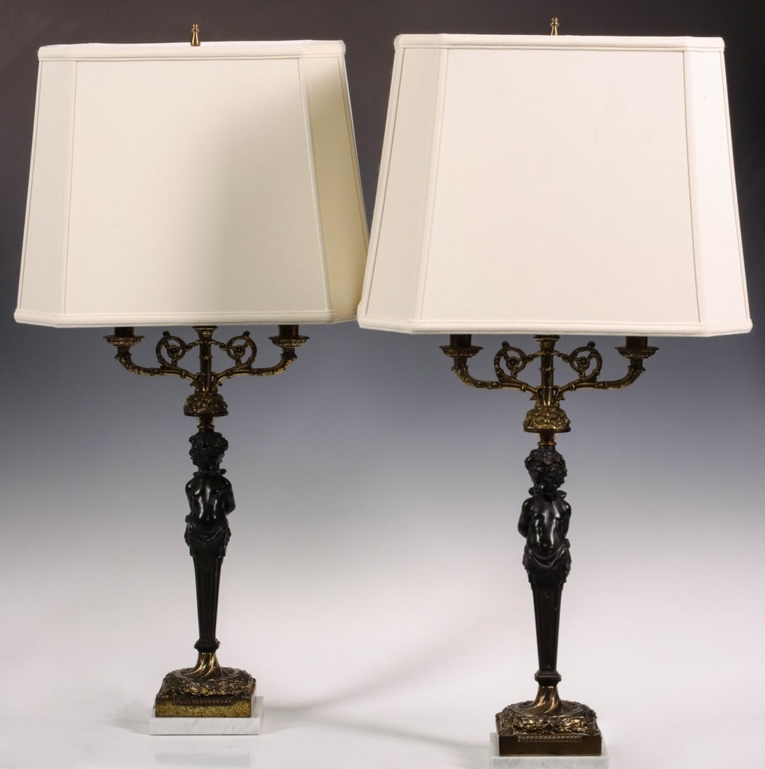 LATE 20TH CENTURY NEO CLASSICAL SPELTER TABLE LAMPS (1 of 8)