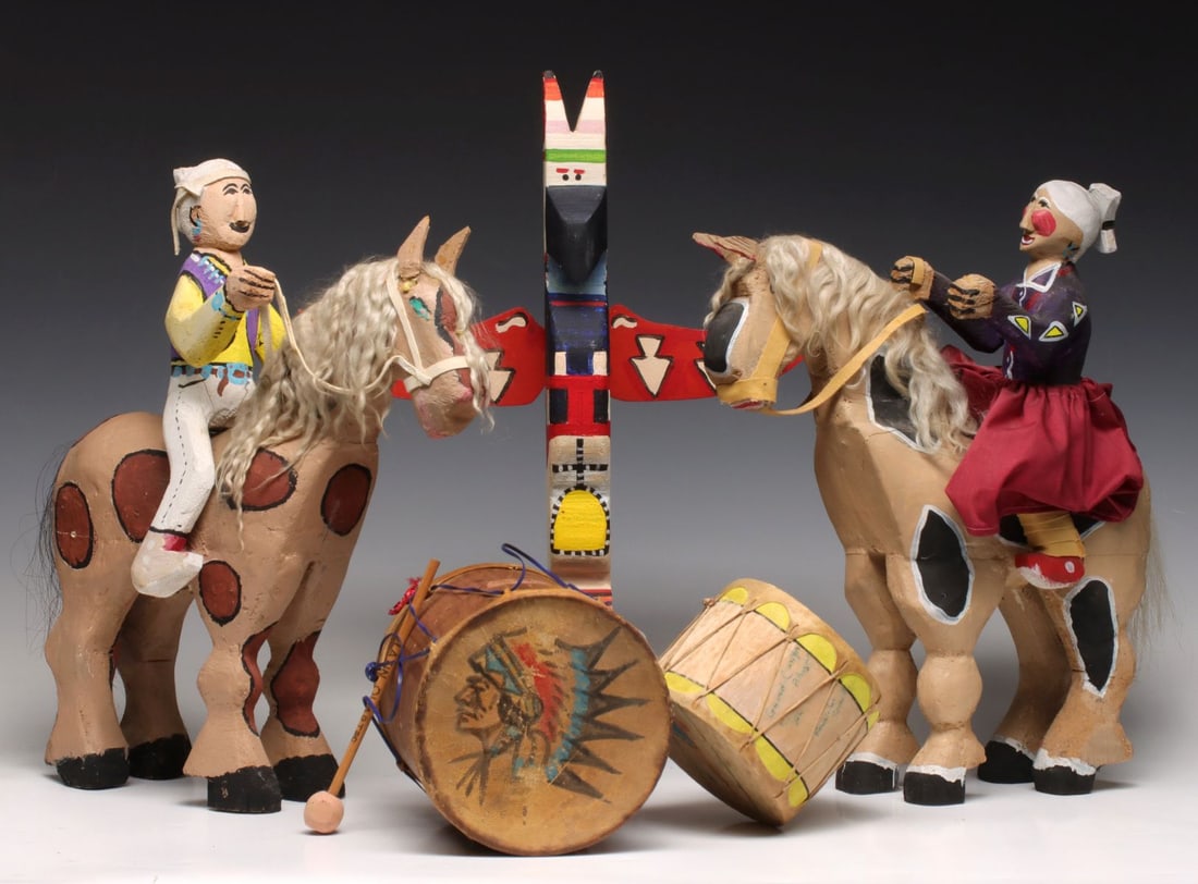 DELBERT BUCK CARVINGS, TAOS DRUM, ETC (1 of 17)