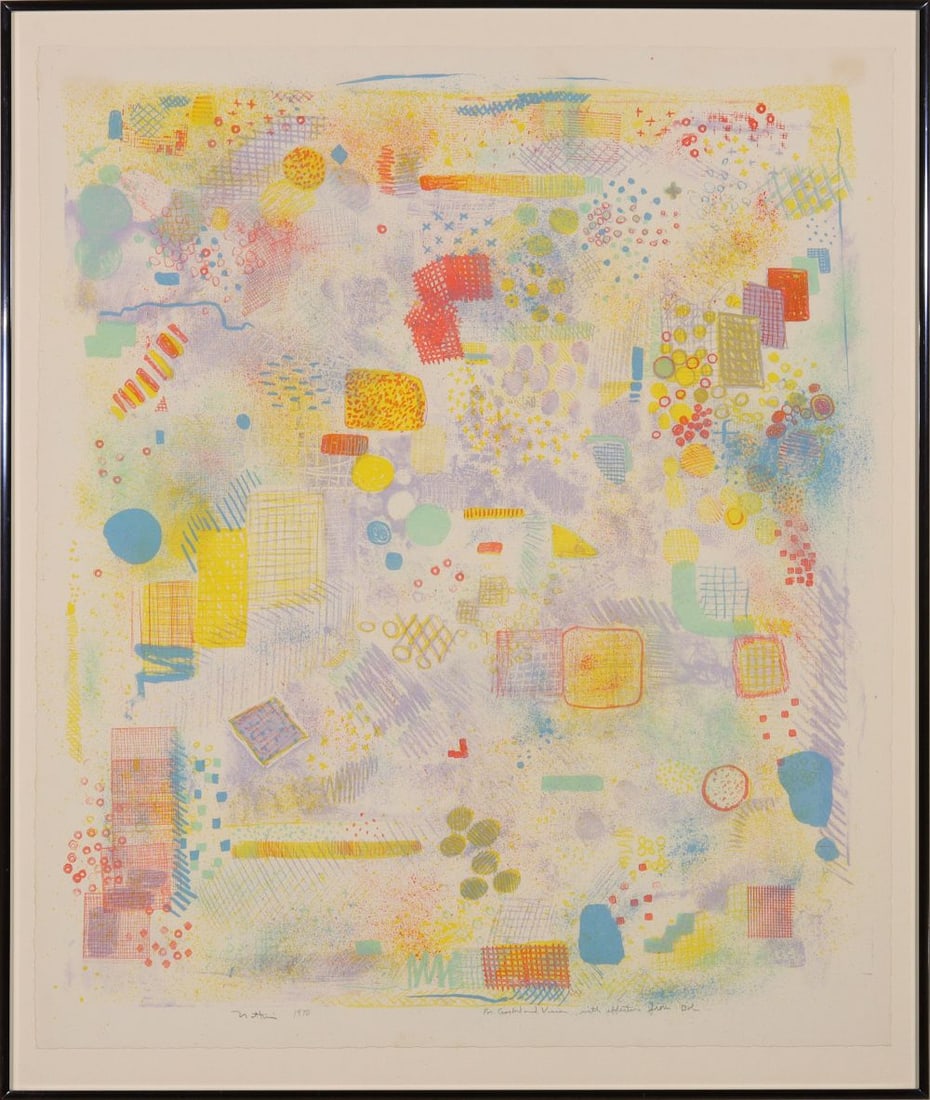 ROBERT NATKIN (1930-2010) PENCIL SIGNED LITHOGRAPH: Robert Natkin (1930-2010) Untitled (Field Mouse) 1970 The lithograph in colors is signed and dated by the artist in pencil lower left and inscribed with a dedication toward the lower right. The sheet