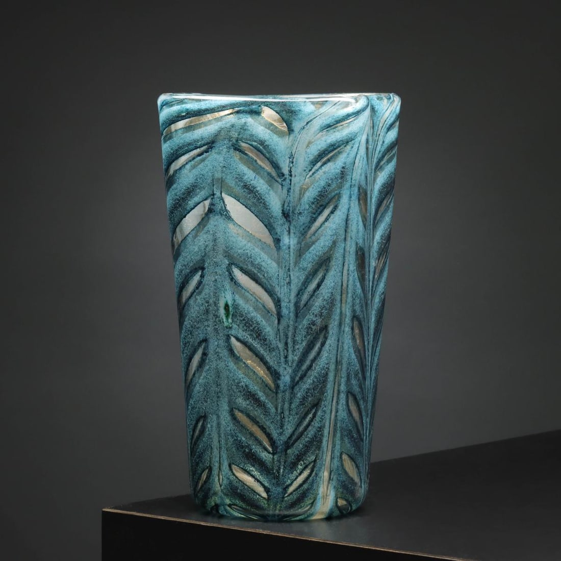 UNUSUAL FLAT SIDED GRAFFITO VASE ATTR BAROVIER & TOSO (1 of 16)