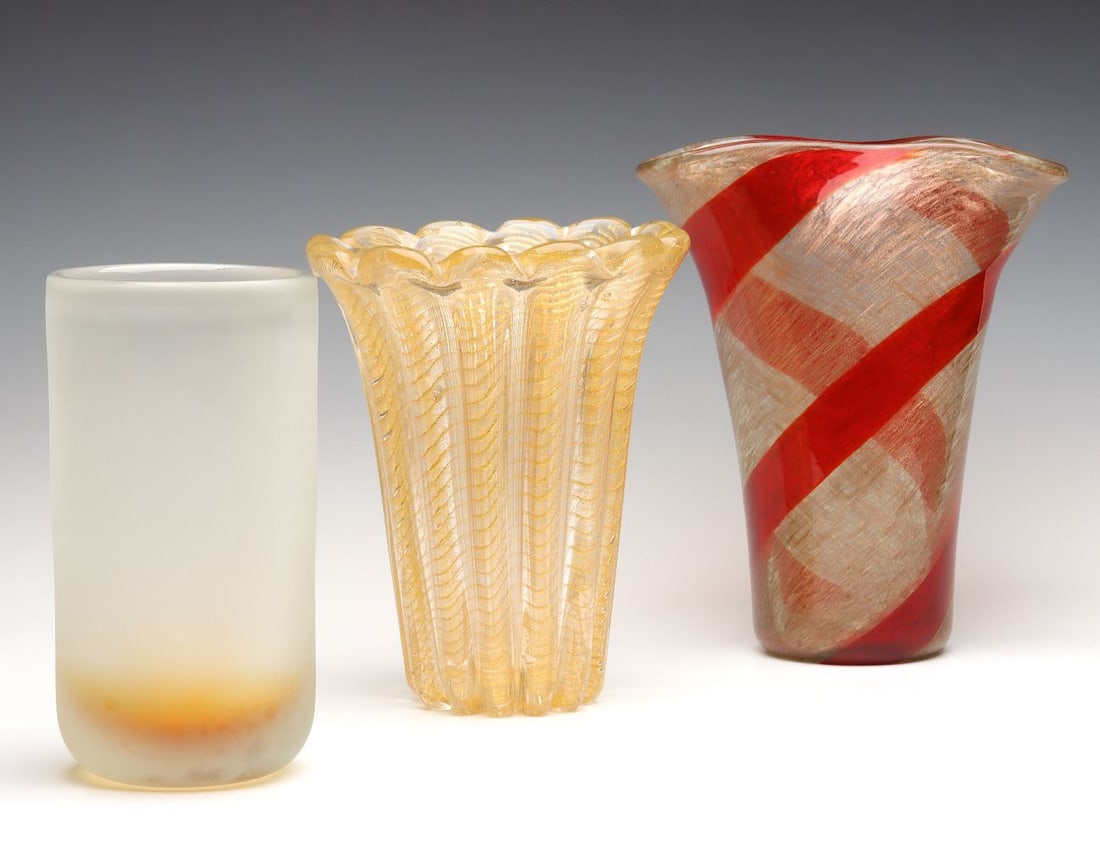 THREE EXAMPLES OF MURANO 20TH CENTURY ITALIAN ART GLASS (1 of 16)