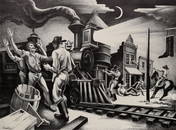 THOMAS HART BENTON (1889-1975) PENCIL SIGNED LITHOGRAPH