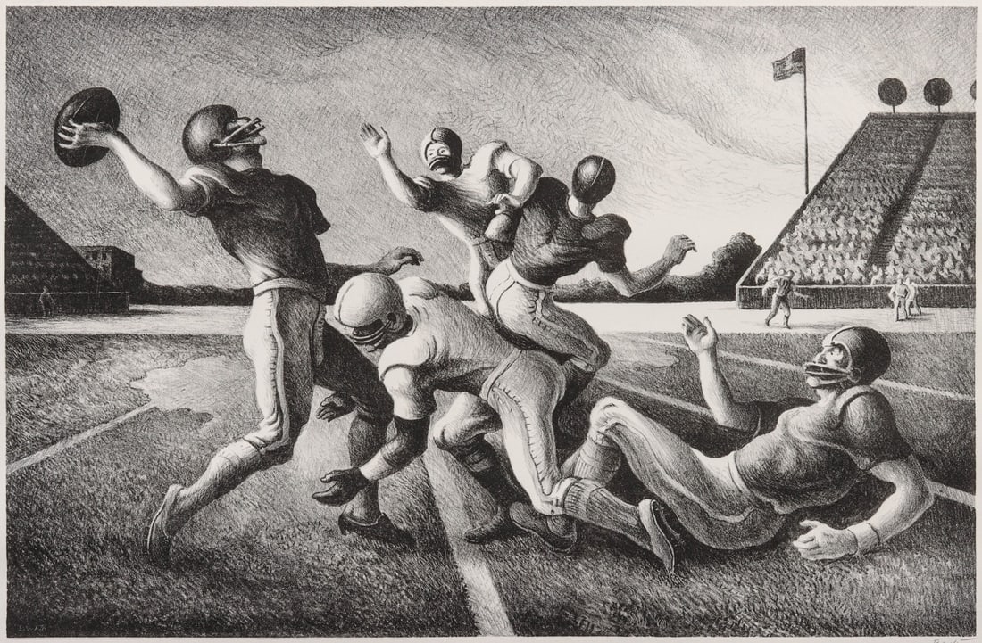 THOMAS HART BENTON (1889-1975) PENCIL SIGNED LITHOGRAPH (1 of 10)