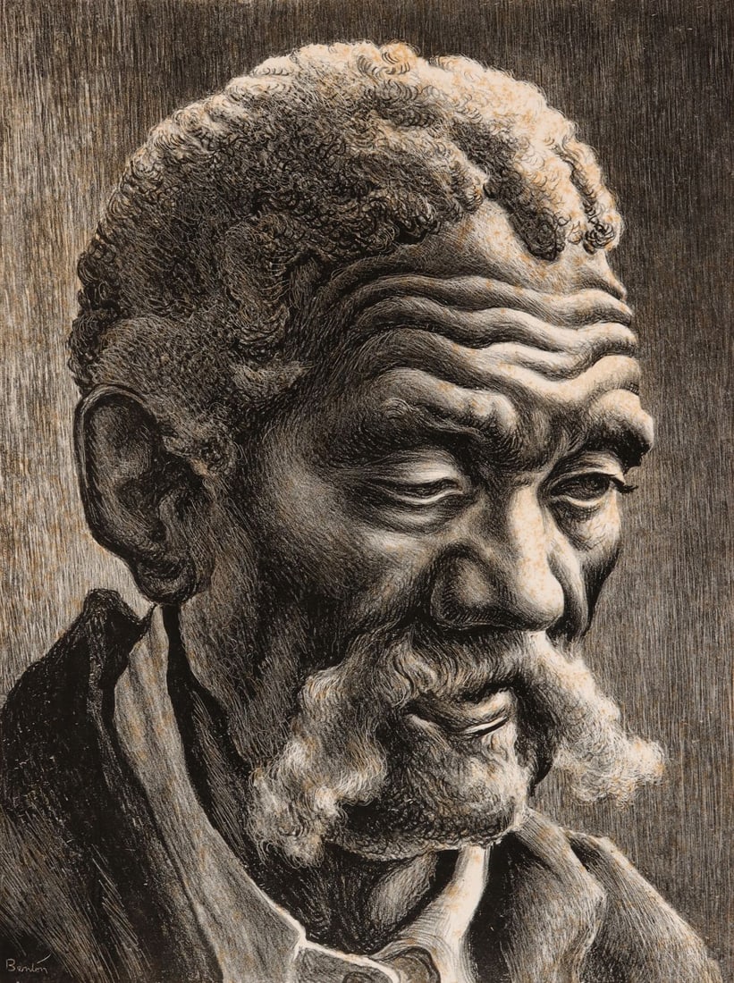 THOMAS HART BENTON (1889-1975) PENCIL SIGNED LITHOGRAPH (1 of 13)