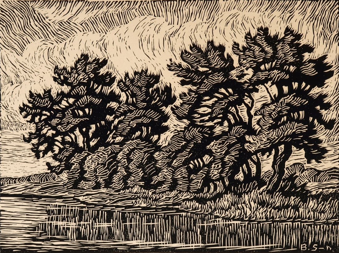 BIRGER SANDZEN (1871-1954) PENCIL SIGNED LINOCUT (1 of 14)