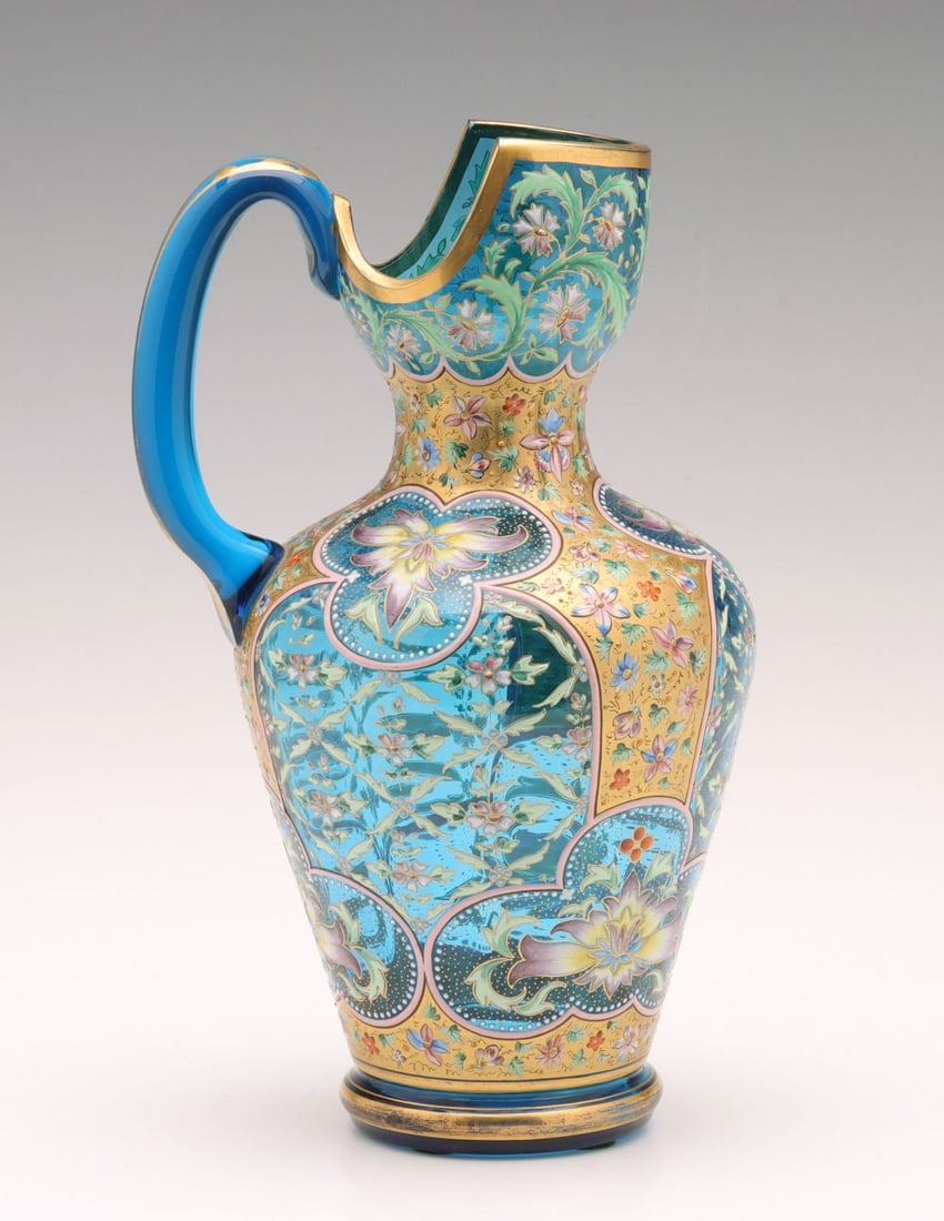 A 19TH CENTURY MOSER ART GLASS ELECTRIC BLUE JUG (1 of 16)