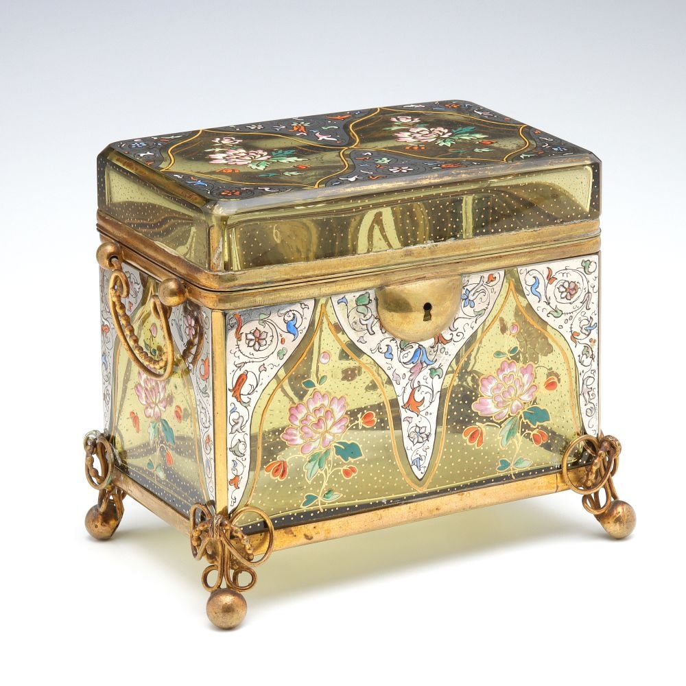 A GOOD 19TH CENTURY MOSER ART GLASS BOX (1 of 13)