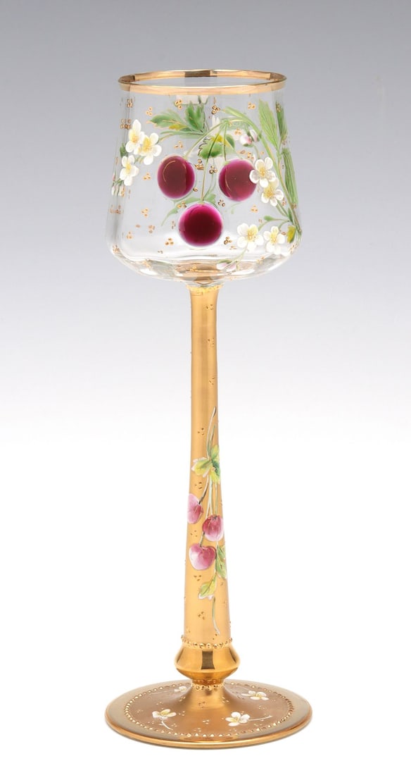 AN ELEGANT MULTI-TECHNIQUE MOSER ART GLASS STEM (1 of 15)
