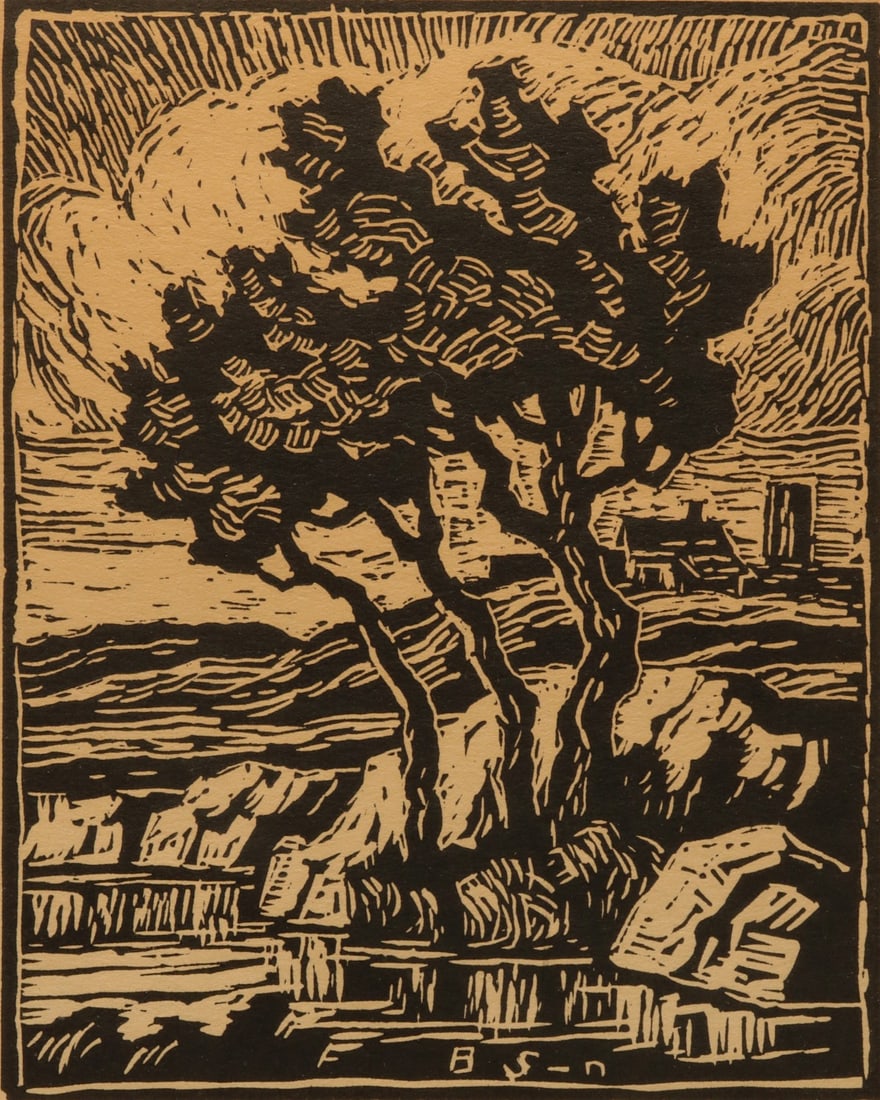 BIRGER SANDZEN (1871-1954) PENCIL SIGNED LINOCUT (1 of 10)