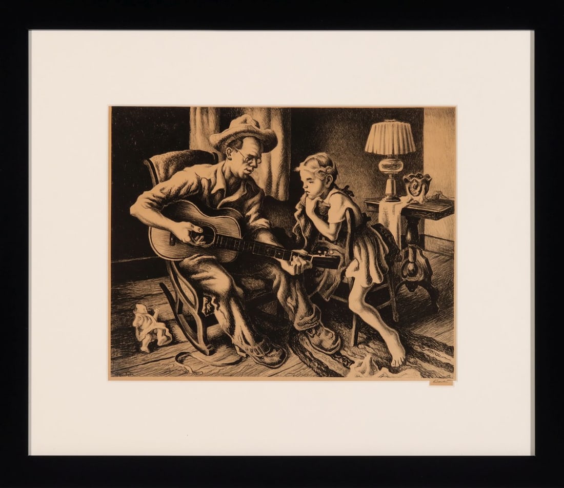 THOMAS HART BENTON (1889-1975) PENCIL SIGNED LITHOGRAPH (1 of 16)