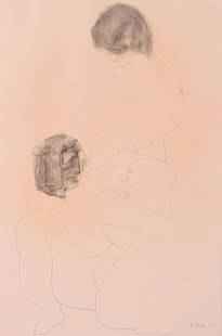 STANLEY BOXER( 1926-2000) GRAPHITE ON PAPER: Stanley Boxer ( 1926-2000) Untitled 1971 The graphite on paper drawing, signed and dated lower right front, retains an exhibition label verso from Dorsky Galleries Ltd in New York. Sheet measures 17 x