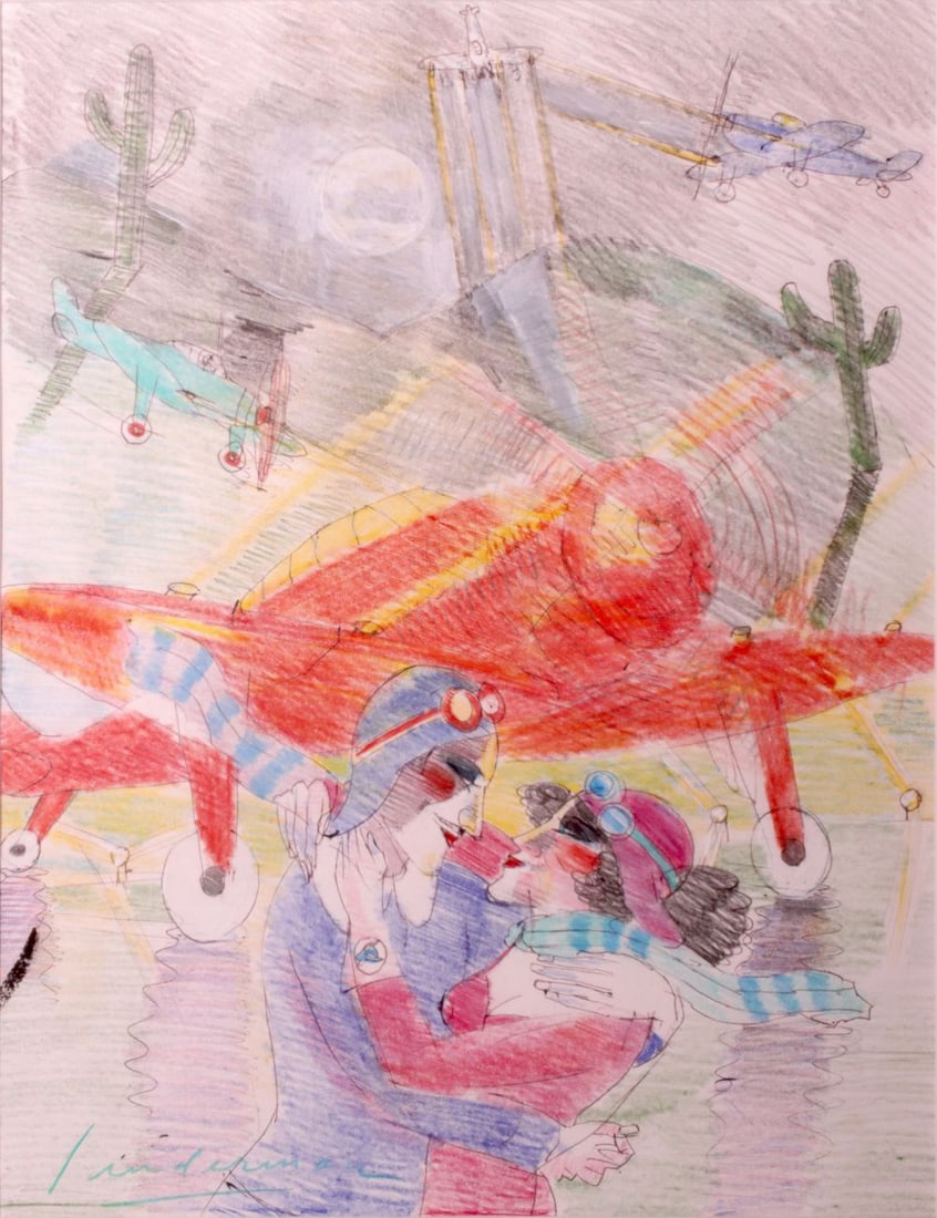 EARL LINDERMAN (1931-2023) TWO MIXED MEDIA WORKS (1 of 9)