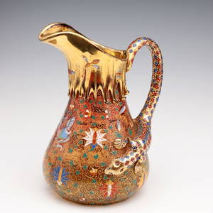 A FANTASTIC MOSER JUG WITH KAKAIMON, DRAGON, AND LIZARD