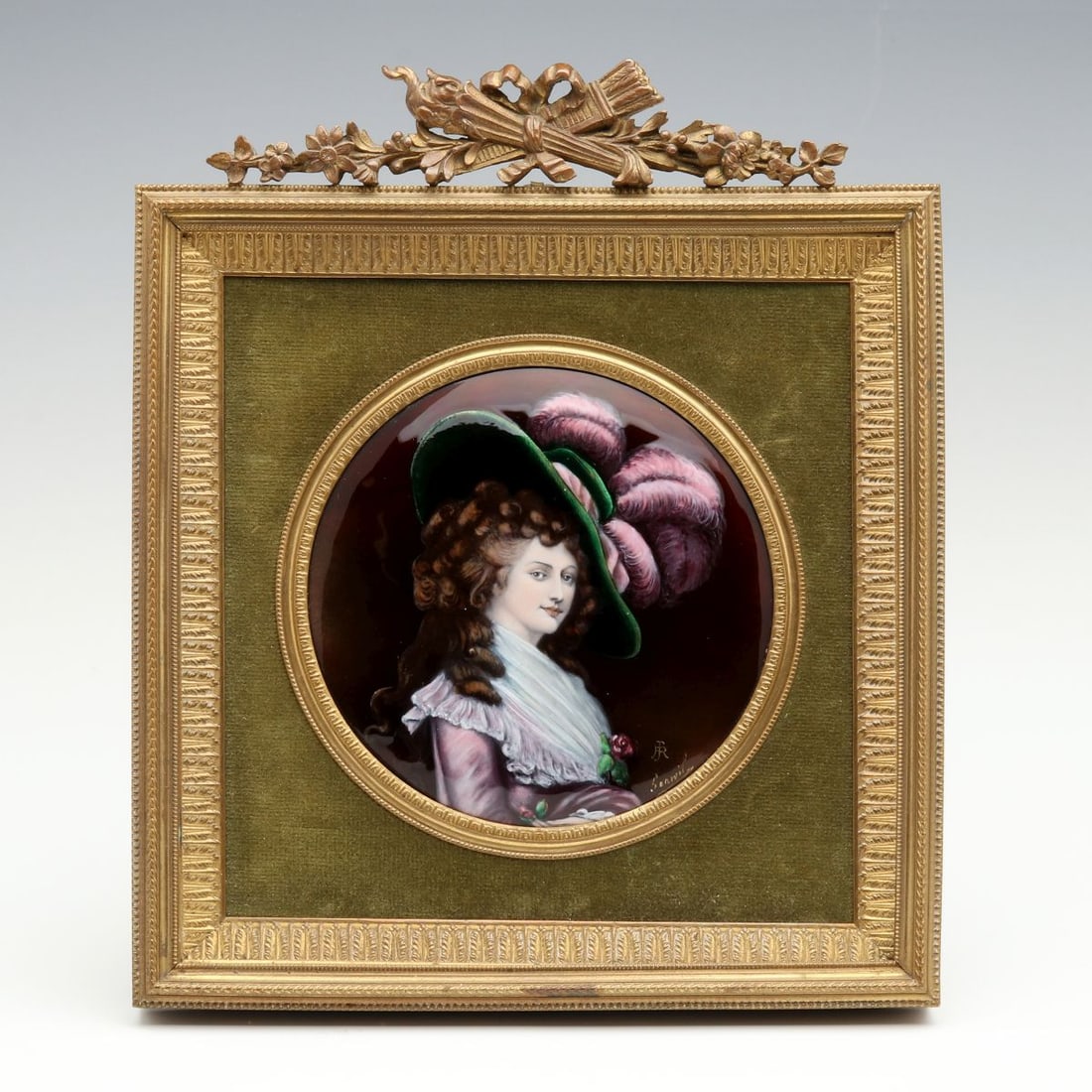 A FINE FRENCH LIMOGES ENAMEL ON COPPER PORTRAIT C. 1900 (1 of 9)