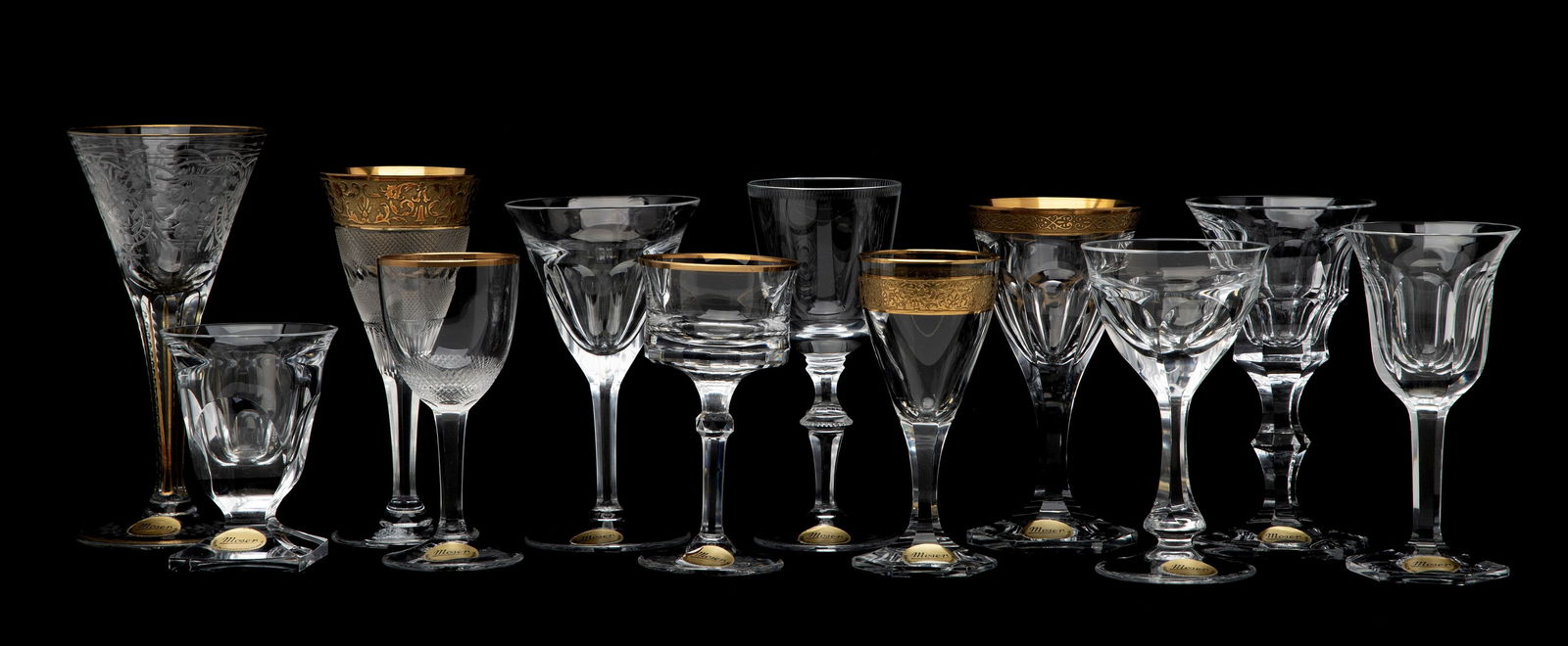 A CZECH MOSER 12-PIECE LIQUEUR SET IN PRESENTATION CASE (1 of 20)