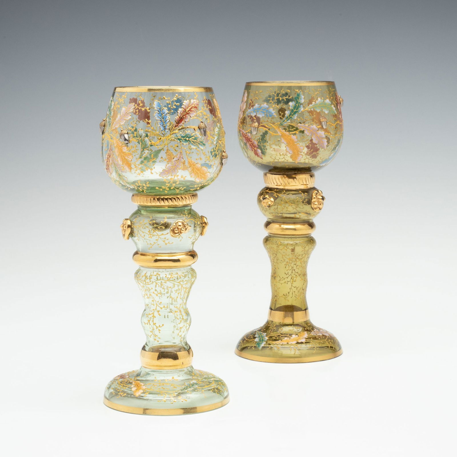 MOSER GILT AND ENAMEL GOBLETS WITH VARIOUS APPLICATIONS (1 of 11)