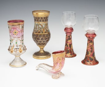 A COLLECTION OF MOSER QUALITY ART GLASS 1890-1910