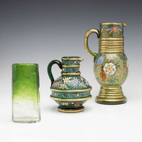 MOSER INTAGLIO ENGRAVED AND GILT ENAMELED ART GLASS