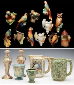 20TH CENTURY CERAMICS: ROSEVILLE, WELLER, CZECH (17PCS)