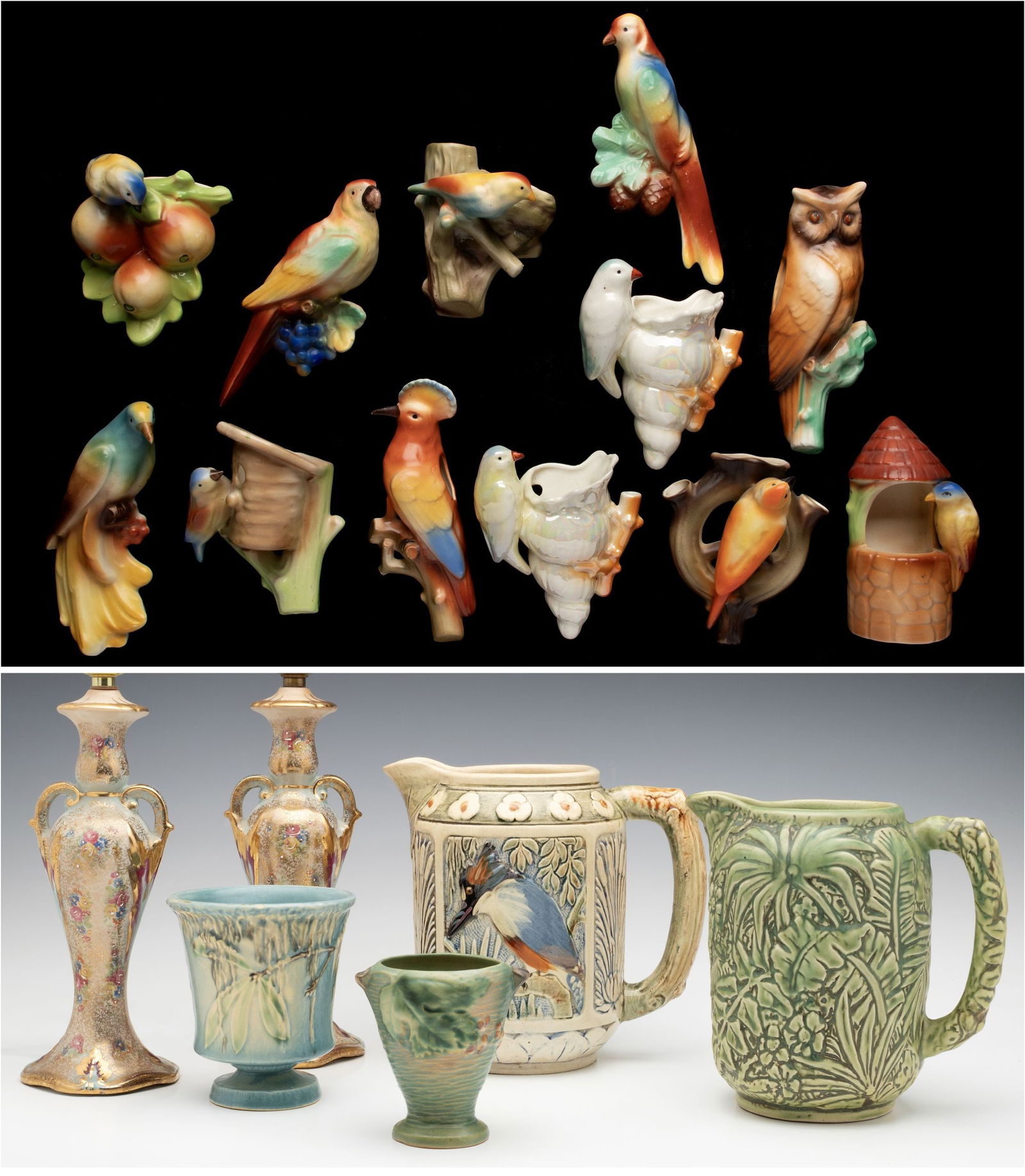20TH CENTURY CERAMICS: ROSEVILLE, WELLER, CZECH (17PCS) (1 of 17)