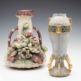 TWO LARGE CERAMIC VESSELS SIGNED AMPHORA AUSTRIA